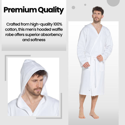 Adjustable front tie belt of Men's Hooded Bathrobe, showcasing a secure fit and sophisticated appearance, ideal for everyday wear.