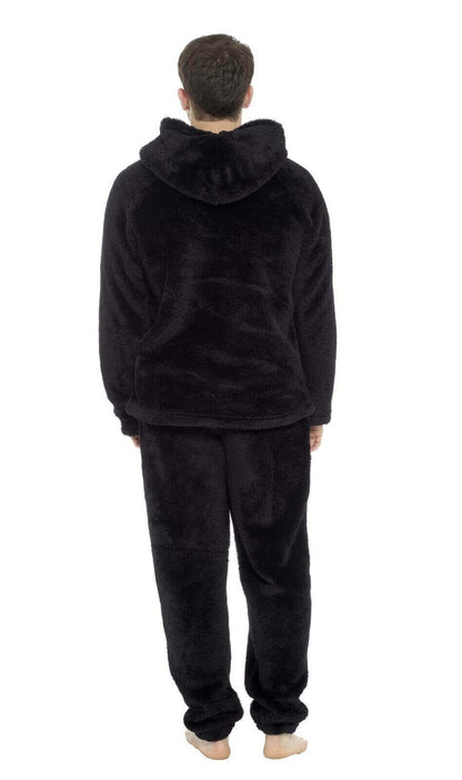 Men's Ultra-Soft Fleece Hooded Thermal Pyjama Set with Elastic Waist Cozy Loungewear Perfect for Winter and Indoor Relaxation by Toro Rocco