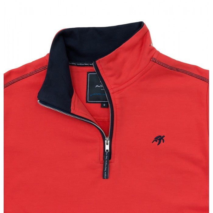 Size guide for the Unisex Spicy Red West Coast Sweatshirt displayed with fabric swatches and measurements in CM for optimal fit.