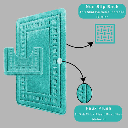 Stylish and plush Miami Pedestal Mat from the Duck Egg Bath Mat Set, designed for comfort and elegance in any bathroom decor.