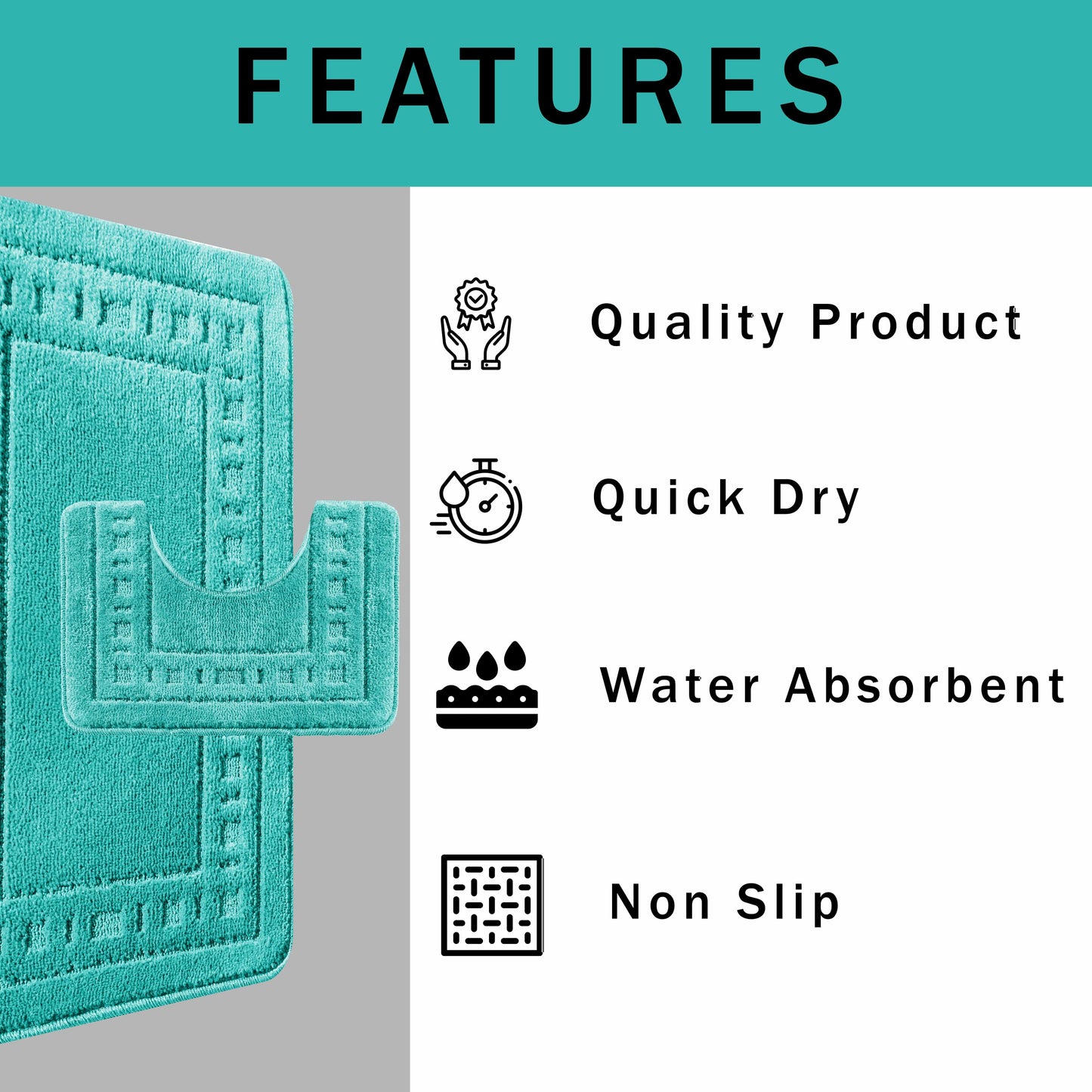 Luxurious Miami 2 Piece Duck Egg Bath Mat Set showcasing its elegant design and plush texture, perfect for adding sophistication to modern bathrooms.