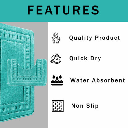 Luxurious Miami 2 Piece Duck Egg Bath Mat Set showcasing its elegant design and plush texture, perfect for adding sophistication to modern bathrooms.