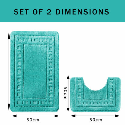 Close-up of the plush, absorbent material of the Miami Duck Egg Bath Mat, highlighting its durability and comfort in a modern bathroom décor.