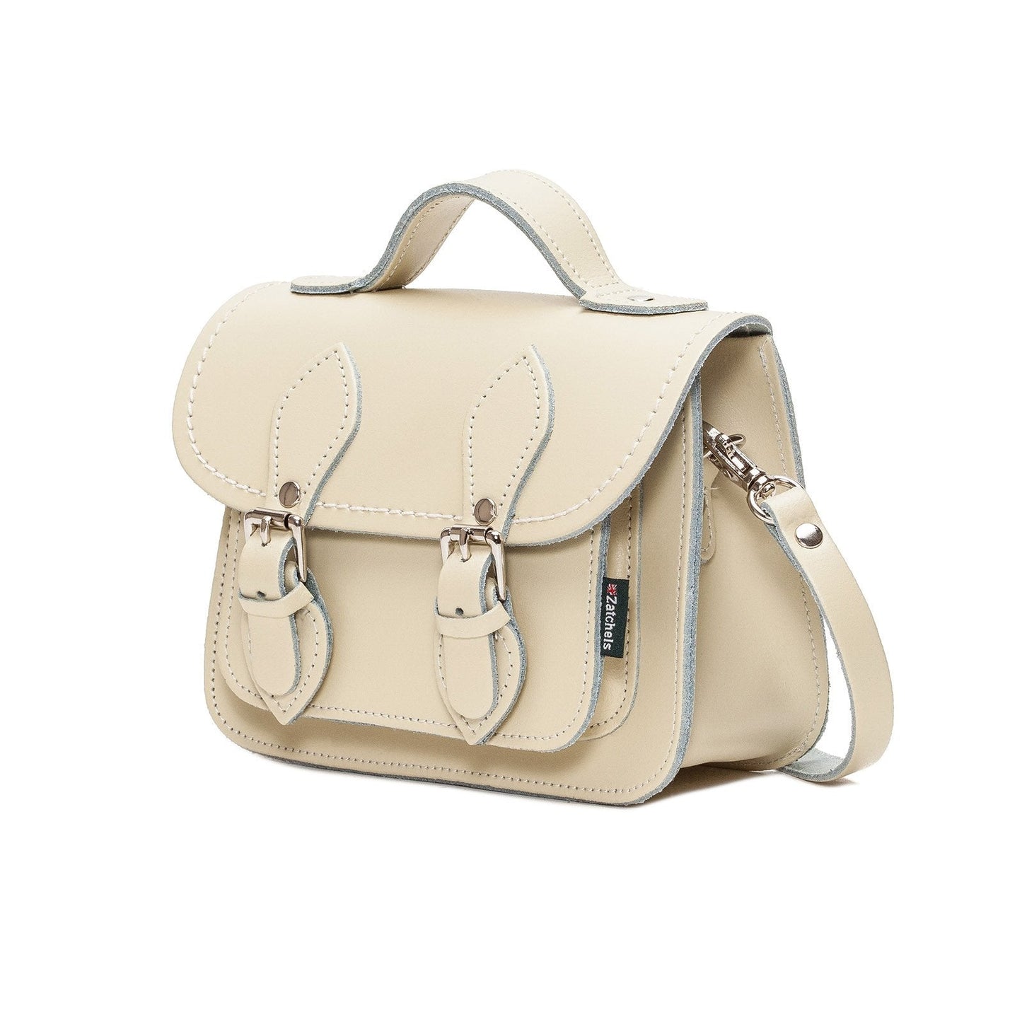 Stylish Zatchels Micro Satchel with adjustable and detachable strap, exemplifying luxury and versatility in bag design, ideal for crossbody, shoulder, or clutch styles.