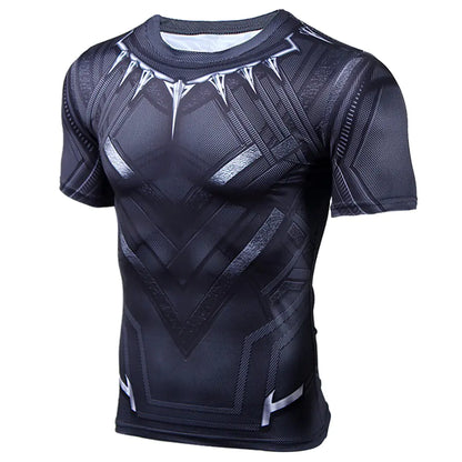 Black Panther Captain America Compression Shirt 