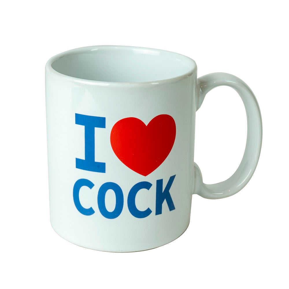 Elegant I Love Cock Mug showcasing a humorous design, perfect gift for coffee and tea lovers with a playful twist, by WholesaleHQ.