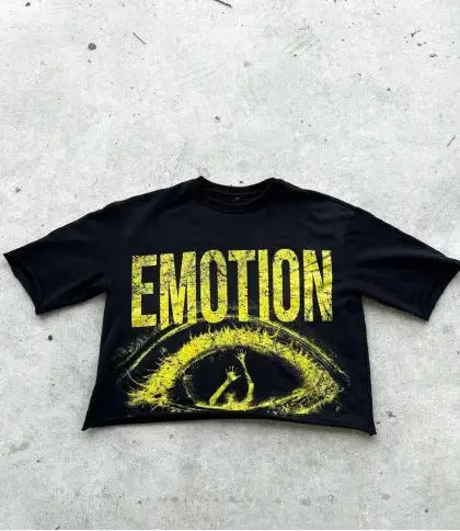 Women's fashion Cropped Mixed Emotion Graphic Tee