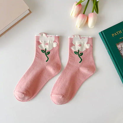 Luxurious white cotton Kawaii Frilly Ruffle Socks from Dazzling Dreams Studio, designed for comfort and sophistication.