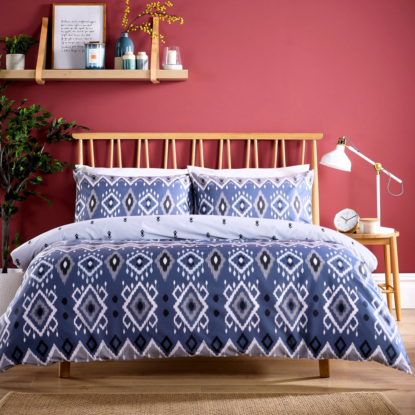 Stylish bedroom featuring OLIVIA ROCCO luxury duvet set arranged on a beautifully made bed, demonstrating timeless elegance and sophistication.