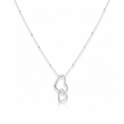 Silver Heart Interlocking Necklace