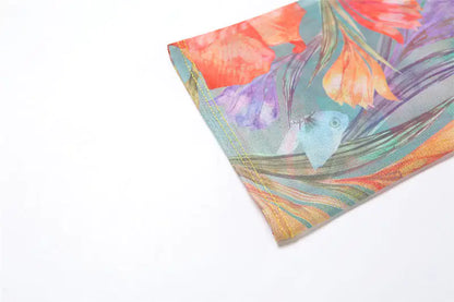 Chic matching top from the Floral Mesh Skirt Set by Dazzling Dreams Studio, showcasing a versatile design that complements the skirt perfectly.