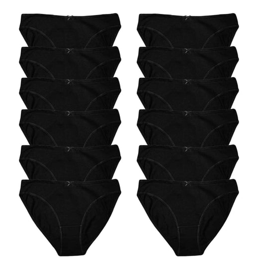 Pack of 12 womens 100 percent cotton high leg bikini brie...