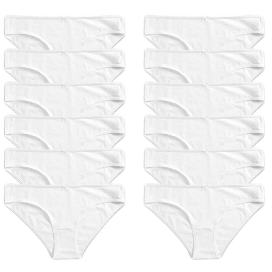 Pack of 12 womens 100 percent cotton high leg bikini brie...