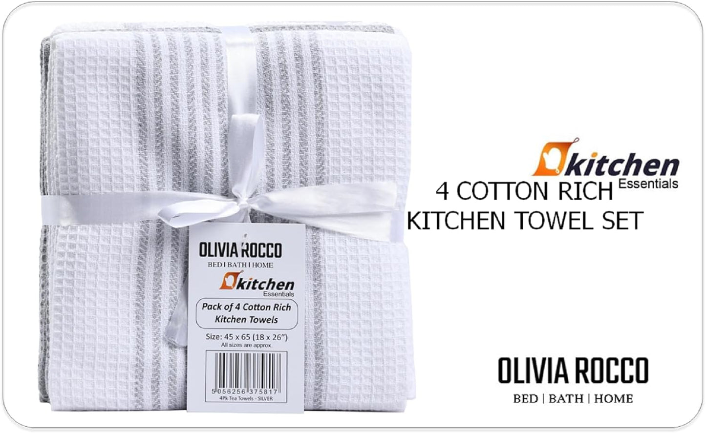 Close-up of highly absorbent green cotton tea towel from OLIVIA ROCCO, highlighting its premium fabric and durable craftsmanship, ideal for stylish kitchen use.