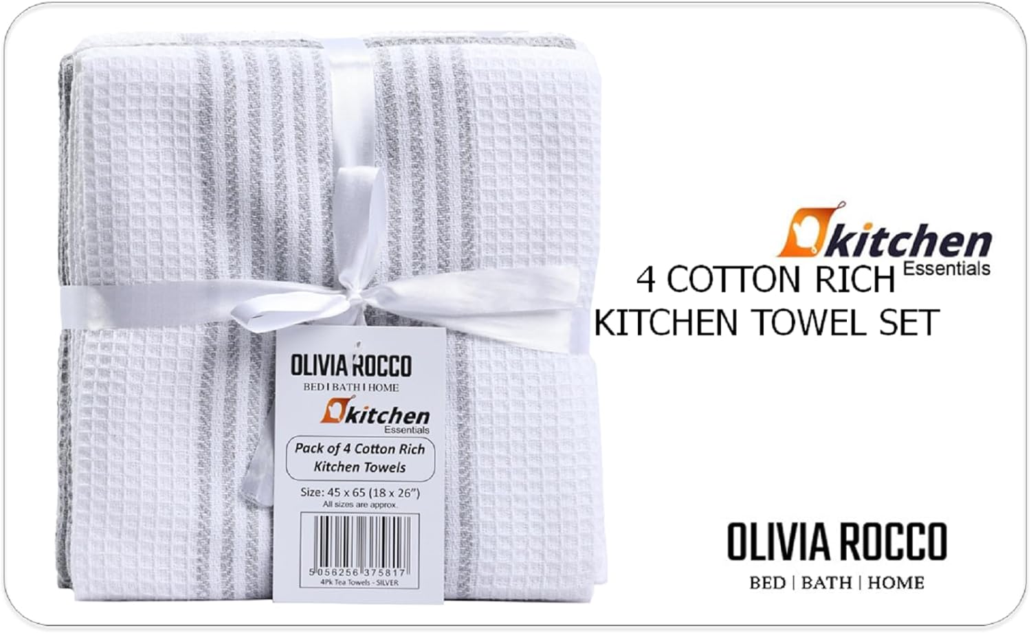 Close-up of highly absorbent green cotton tea towel from OLIVIA ROCCO, highlighting its premium fabric and durable craftsmanship, ideal for stylish kitchen use.