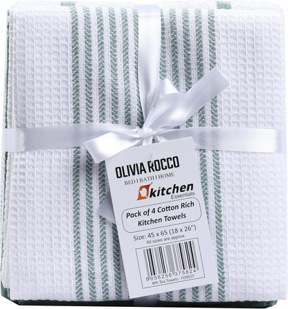 Premium absorbent tea towel showcasing high-quality fabric and vibrant green colour, perfect for drying dishes.