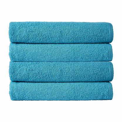 Luxurious pack of 4 large quick-drying lightweight cotton bath sheets, measuring 80x140cm, in vibrant elegant colours, designed for ultimate comfort and convenience.