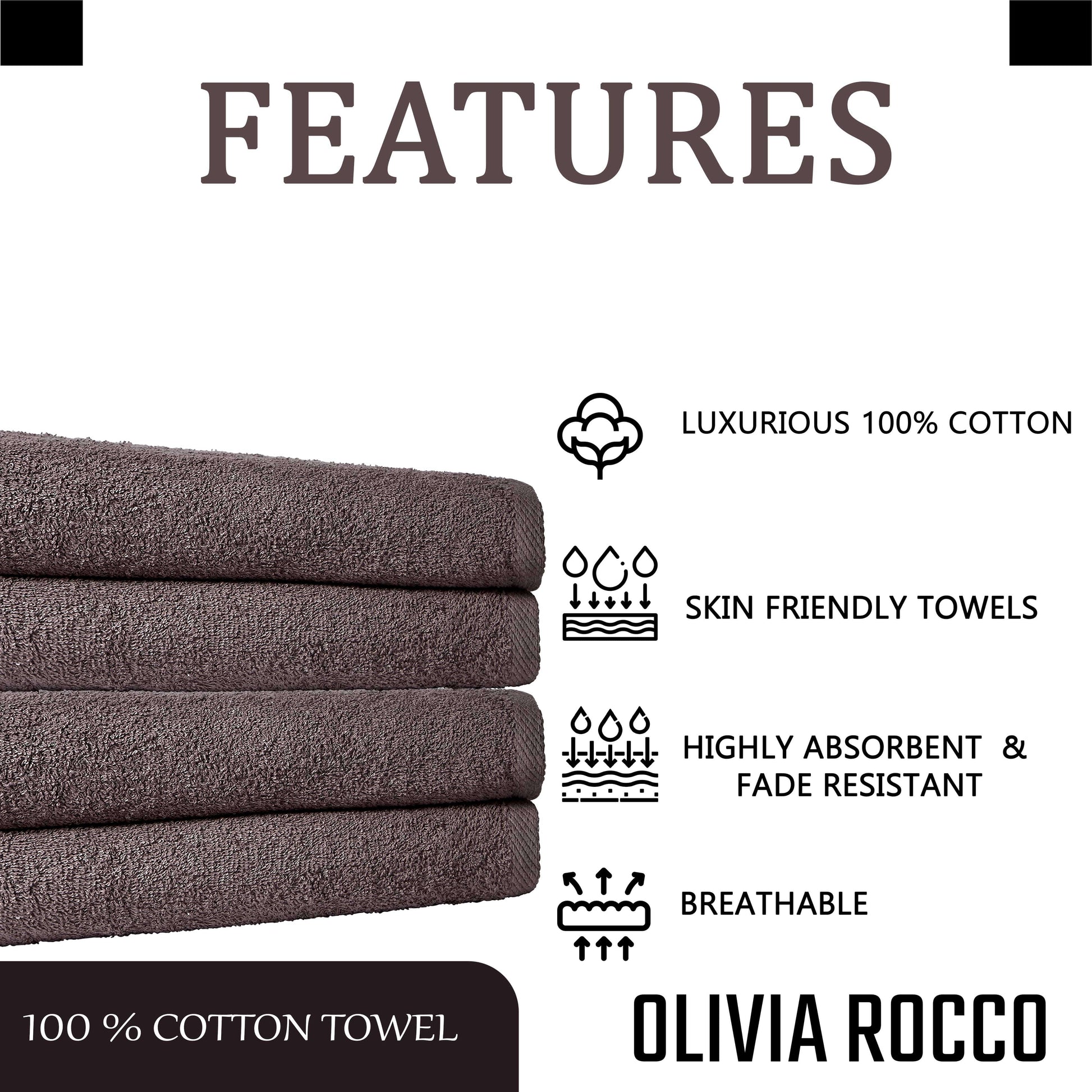 Close-up view of plush Indus Valley cotton texture of OLIVIA ROCCO's quick-drying bath sheets, showcasing premium softness and vibrant colours for a luxurious bathing experience.