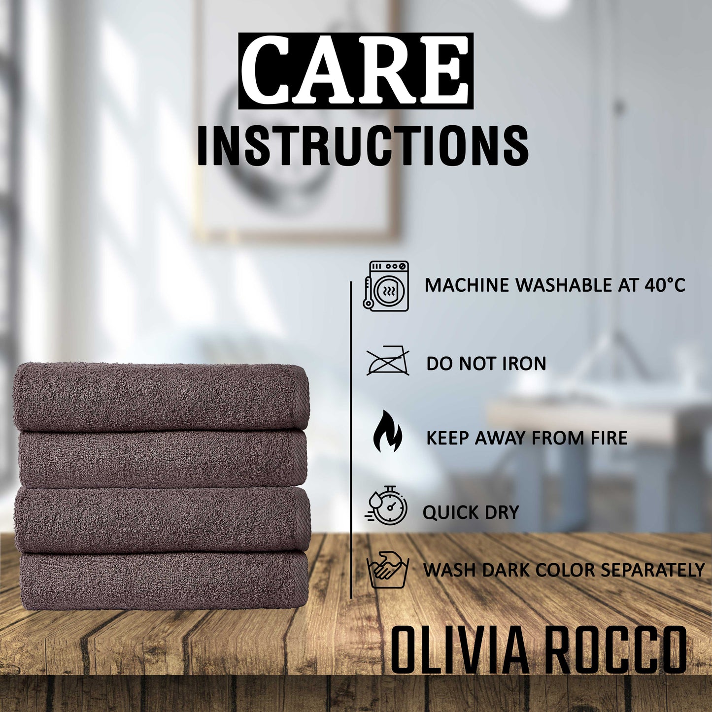 All four colour options of OLIVIA ROCCO's Large Quick-Drying Cotton Bath Sheets arranged stylishly, reflecting the vibrant colours and soft aesthetic for a luxurious bathroom upgrade.