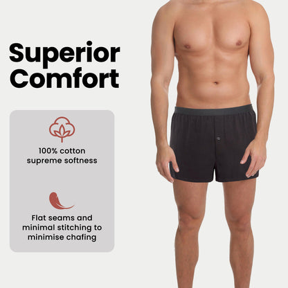 Pack of 6 men’s boxer shorts loose fit cotton blend jerse...