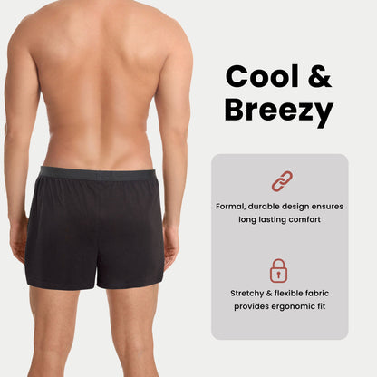 Pack of 6 men’s boxer shorts loose fit cotton blend jerse...