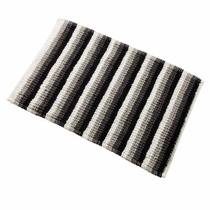 Machine washable Padstow Stripe Bathmat, featured with care instructions highlighting its easy maintenance for luxury lifestyles.