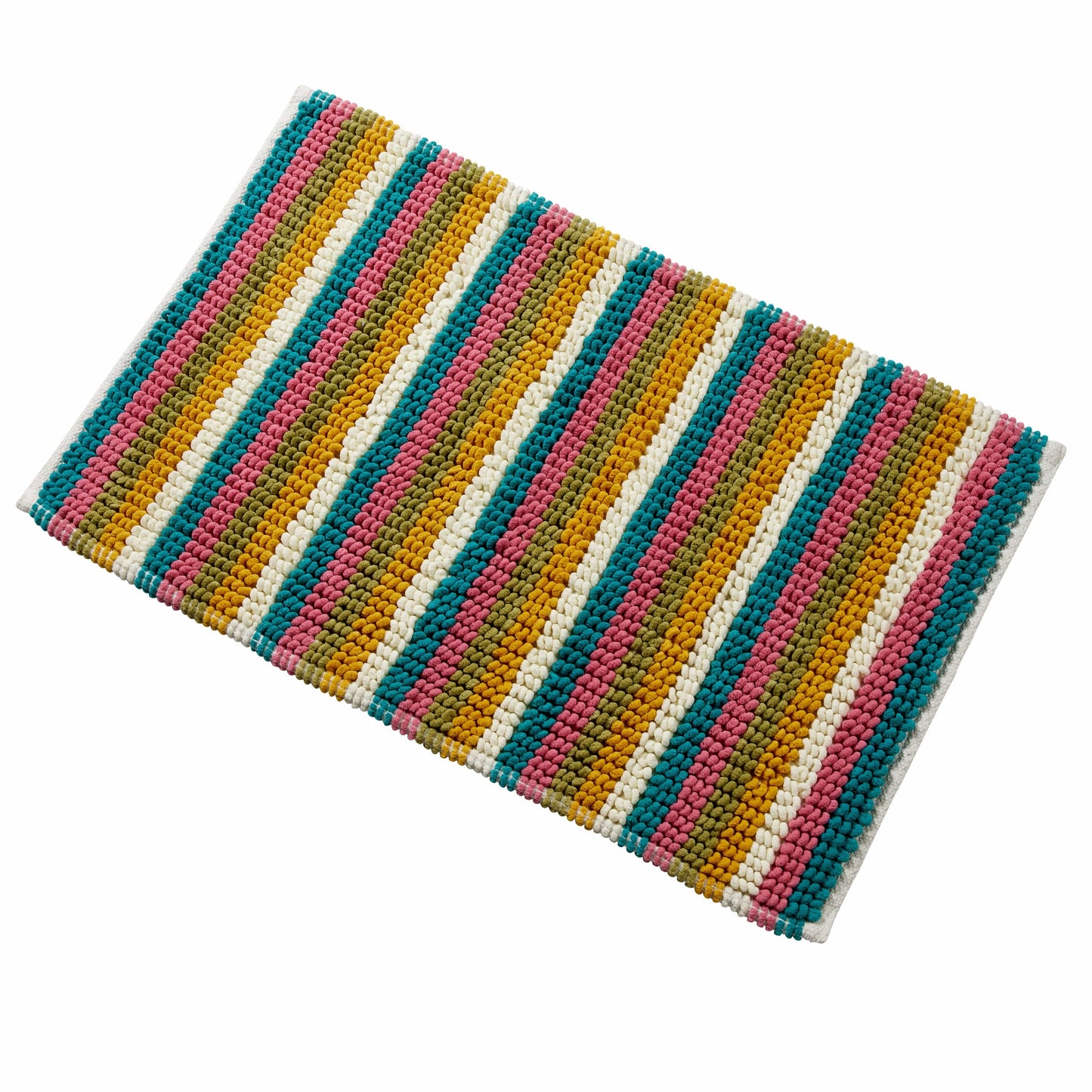 High absorbency Padstow Stripe Bathmat, highlighting its quick-drying properties and anti-slip design for safety, making it an essential accessory for sophisticated bathrooms.