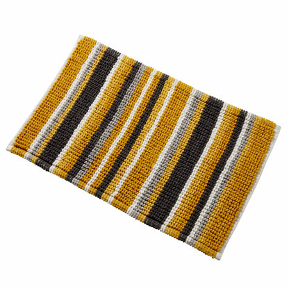 High absorbency Padstow Stripe Bathmat 50x80 cm, elegantly designed in classic stripes, highlighting its durability and quick-drying features, perfect for maintaining a stylish and dry bathroom environment.