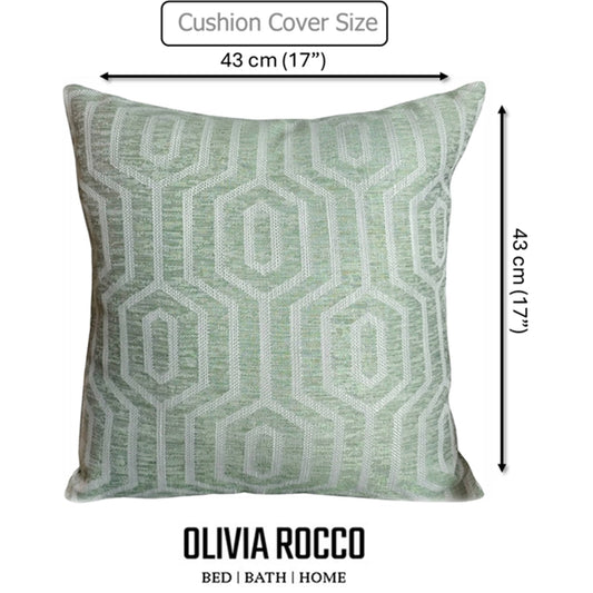 Elegant 2 Pack of Paris Cushion Covers featuring a sophisticated sage green tone, designed with an invisible zipper for a seamless look.