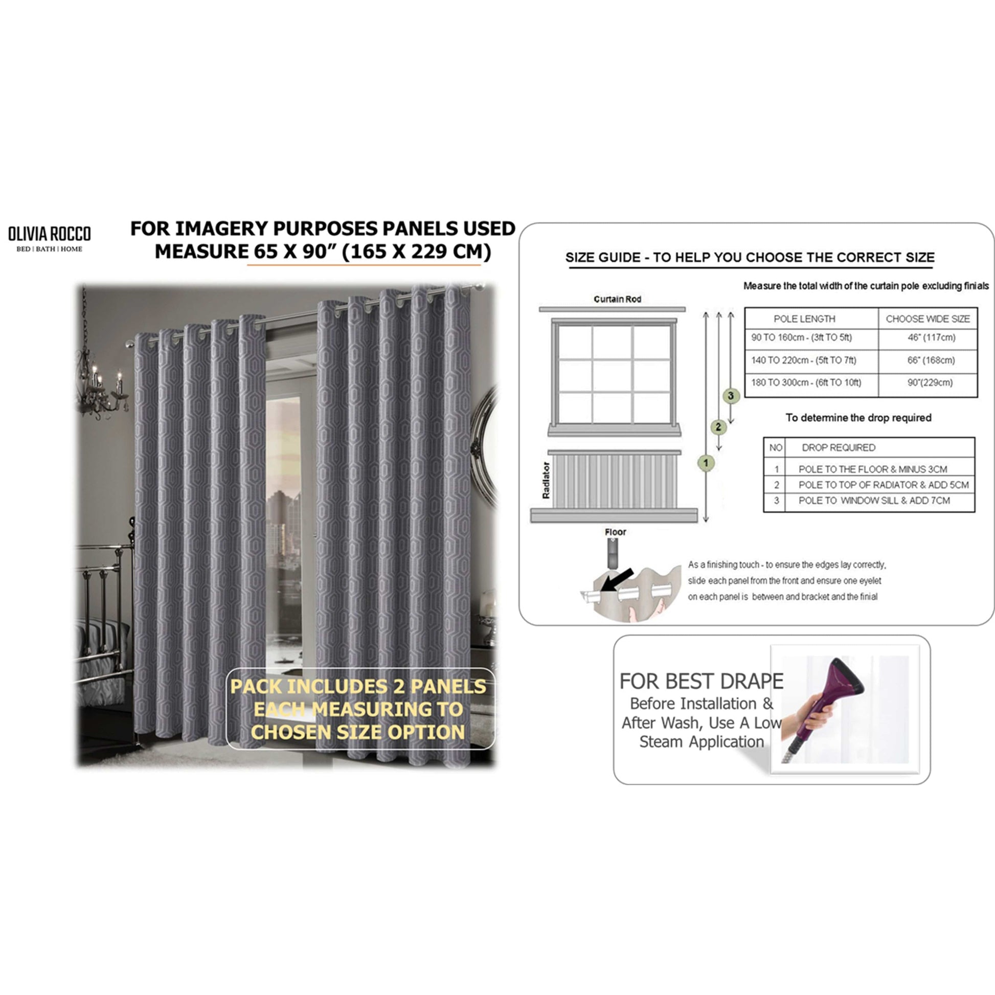 Close-up view of the Paris Eyelet Jacquard Curtain fabric, highlighting the intricate grey geometric jacquard texture and quality.