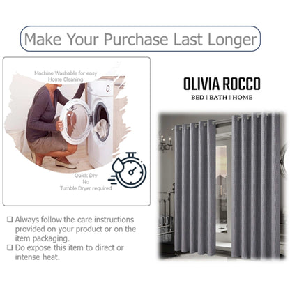 Stylishly designed Paris Eyelet Jacquard Curtain with eyelet header, easy to install, positioned beautifully in a modern living space.