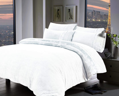Stylish colour options available for the Paris Glitz Teddy Fleece Duvet Set, demonstrating versatility and sophistication to enhance any bedroom decor.