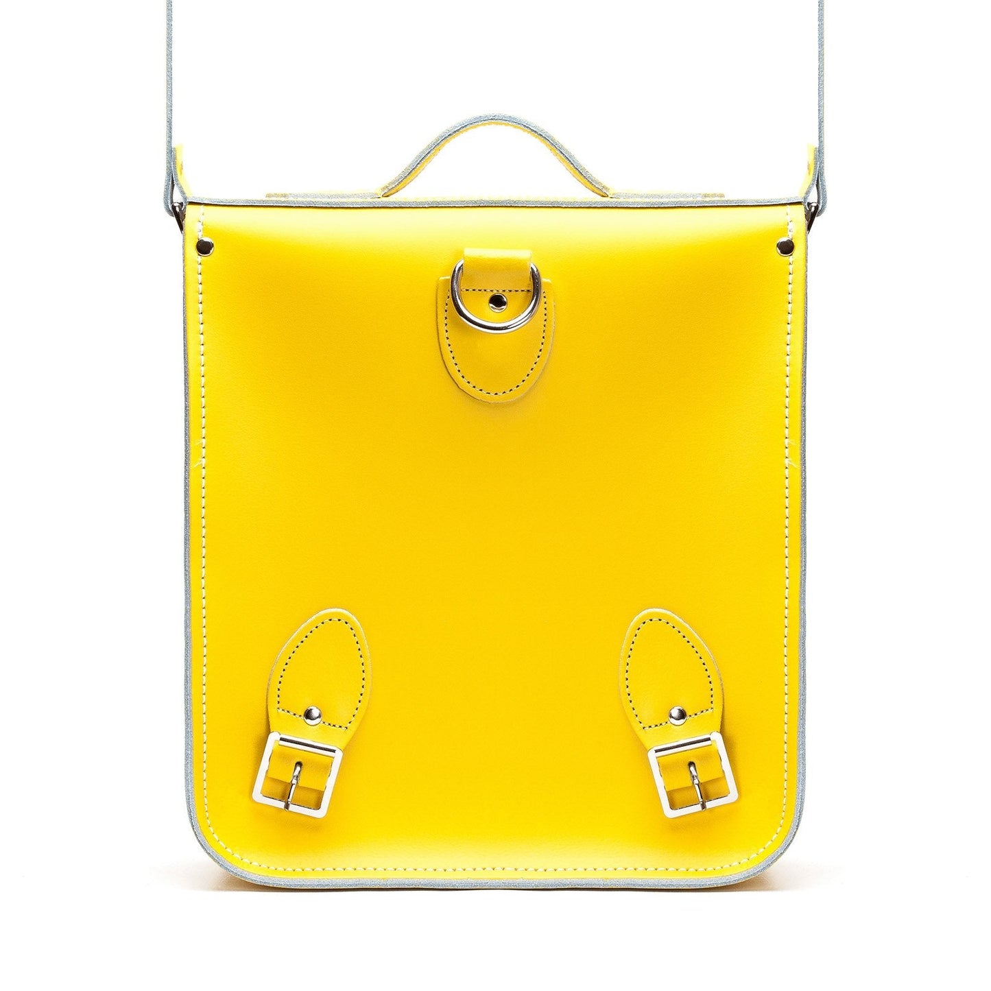 Premium Handmade Leather City Backpack in Pastel Daffodil Yellow, showcasing exquisite Scottish leather craftsmanship for modern style and functionality.