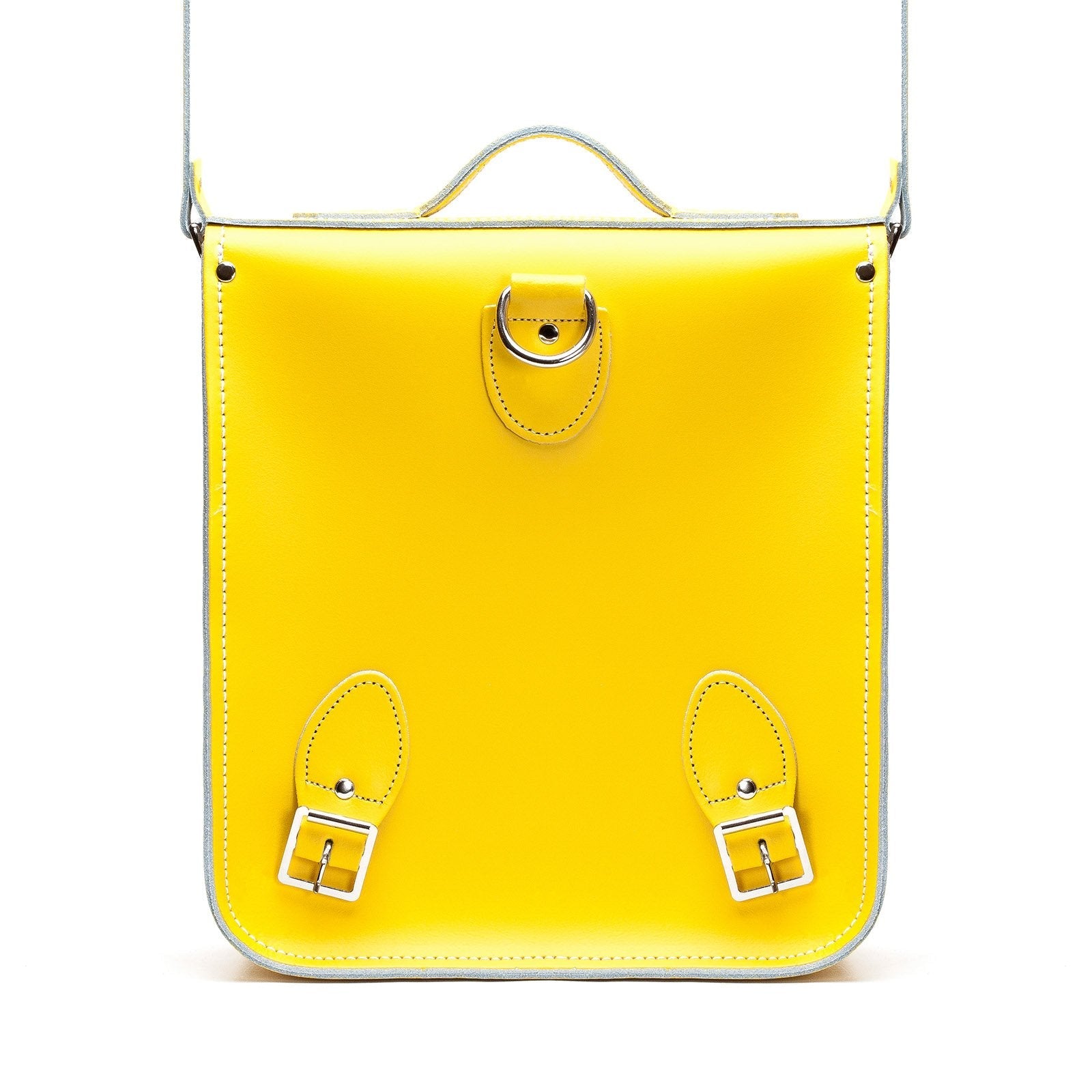 Premium Handmade Leather City Backpack in Pastel Daffodil Yellow, showcasing exquisite Scottish leather craftsmanship for modern style and functionality.