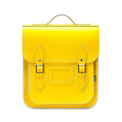Premium Handmade Leather City Backpack in Pastel Daffodil Yellow showcasing superior craftsmanship, designed for modern adventurers and style enthusiasts.
