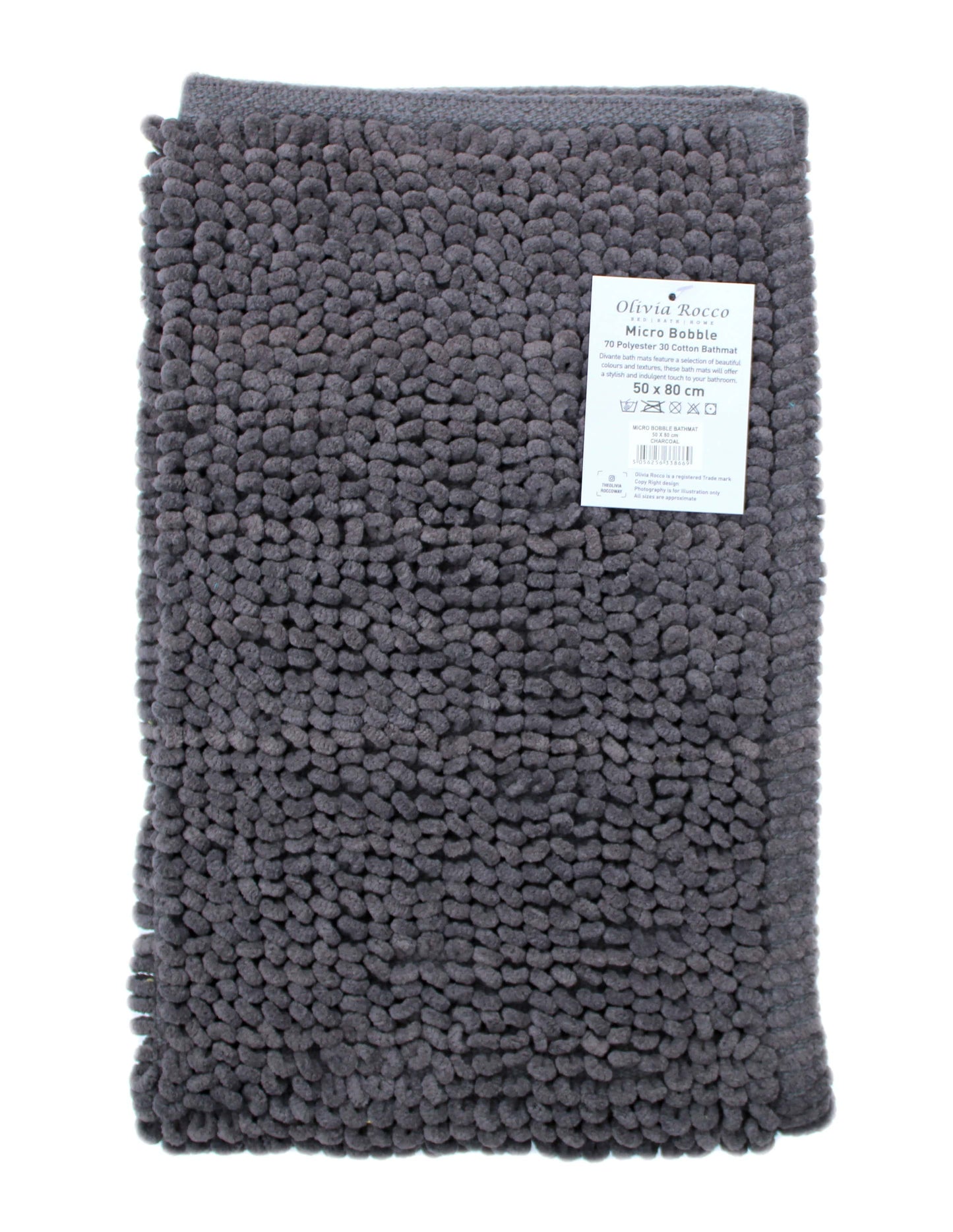 Luxurious Pebbles Micro Bobble Eco-Friendly Bath Mat in 50 x 80 cm, showcasing hand-woven cotton texture for ultimate comfort and style.