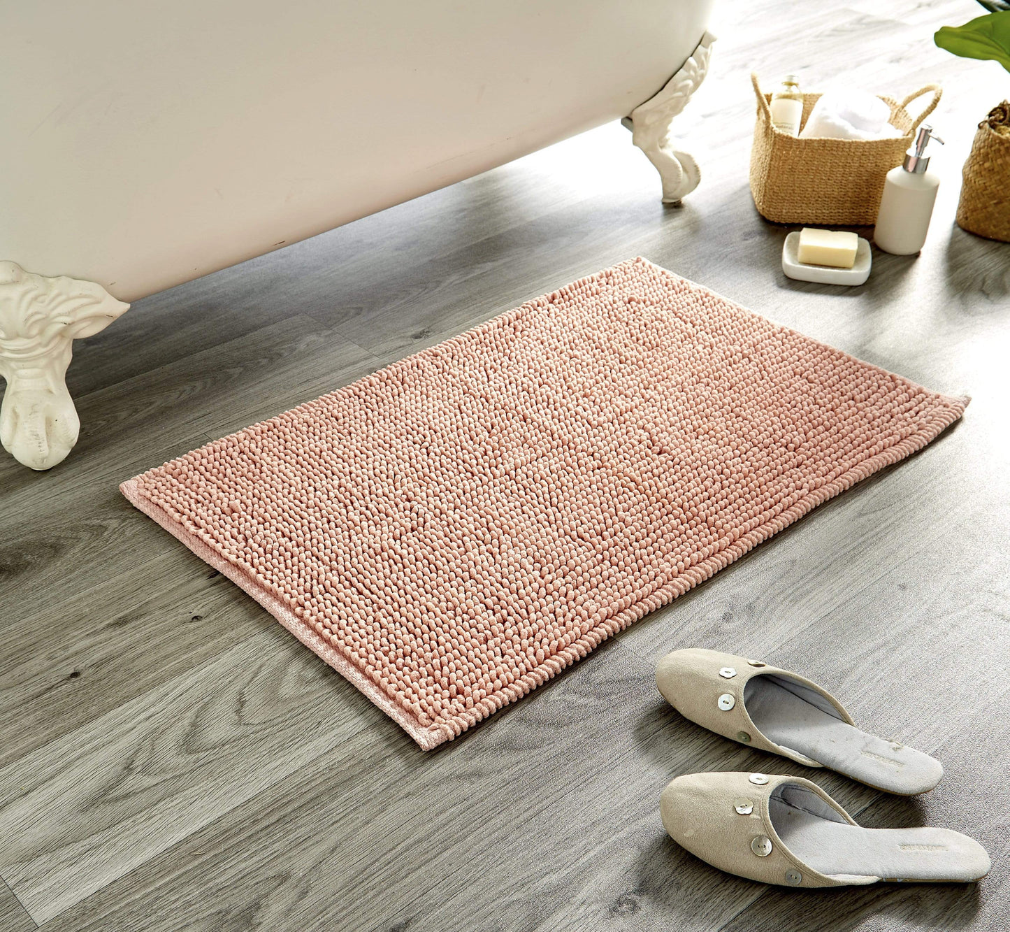 Luxurious Pebbles Micro Bobble Eco-Friendly Hand-Woven Cotton Bath Mat showcasing soft texture and elegant design, perfect for enhancing bathroom aesthetics.