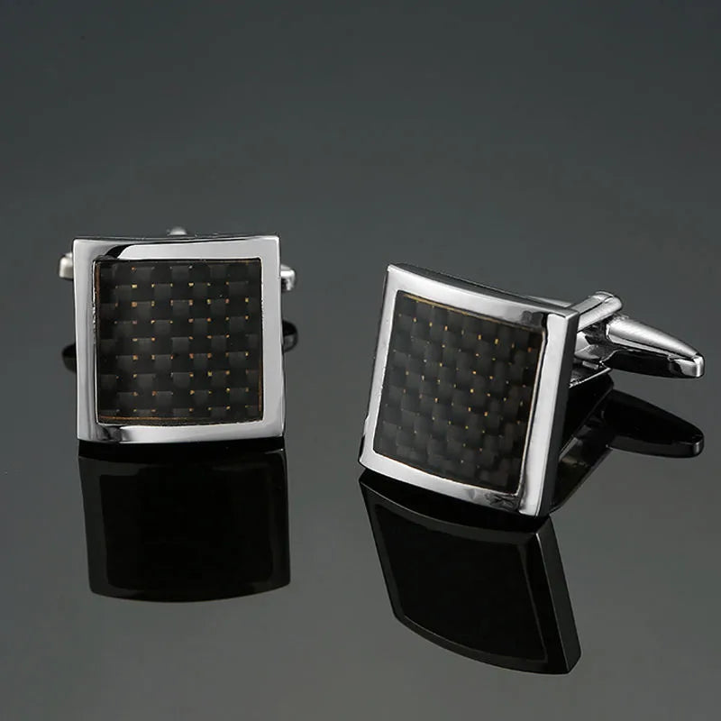 Men's luxury cufflinks with geometric patterns and copper plating, designed for distinguished looks at business functions.