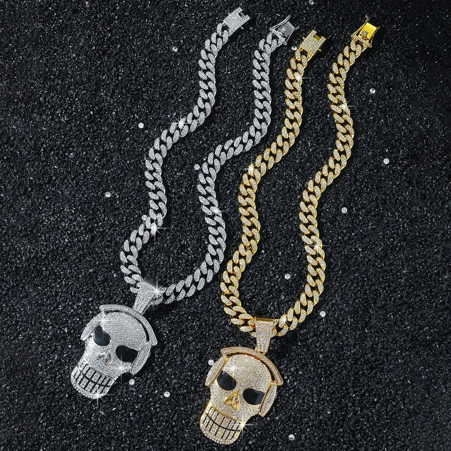 Hip-Hop Punk Skull Alloy Zinc alloy Plating Men's Pendant Necklace Men Pendant Necklaces