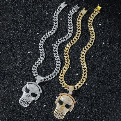 Hip-Hop Punk Skull Alloy Zinc alloy Plating Men's Pendant Necklace Men Pendant Necklaces