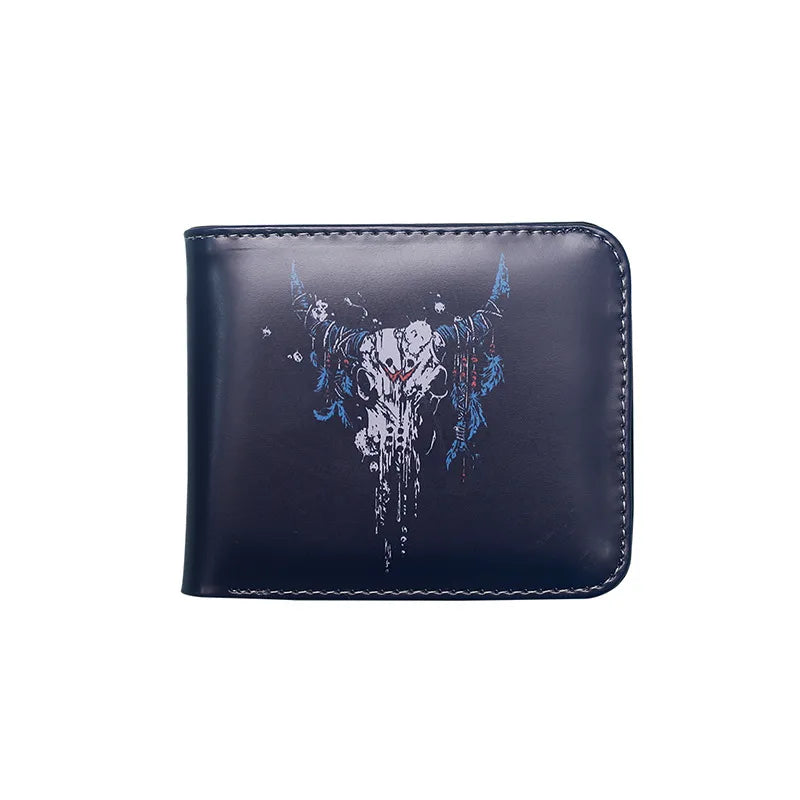 Luxury black flip cover wallet for men, perfect for daily use and parties, embodying modern punk aesthetics.