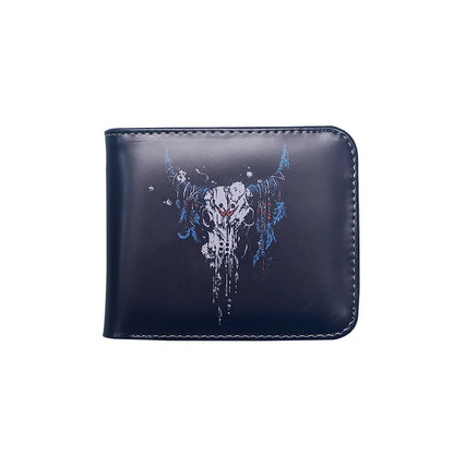 Luxury black flip cover wallet for men, perfect for daily use and parties, embodying modern punk aesthetics.