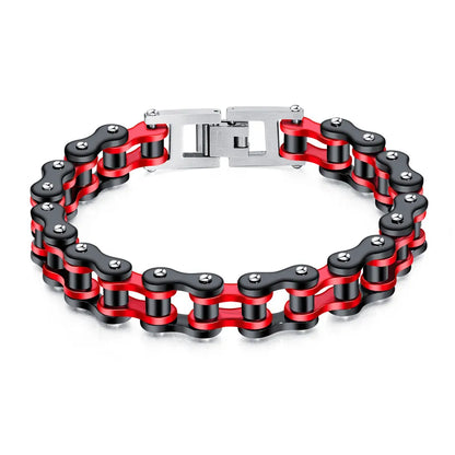 Luxurious Hip-Hop Retro Colour Block Asymmetrical Men's Bracelet in Titanium Steel, showcasing unique style and exquisite craftsmanship