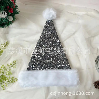 Single piece Color Block Christmas Festival hat, blending simple style and festive cheer for any holiday occasion.