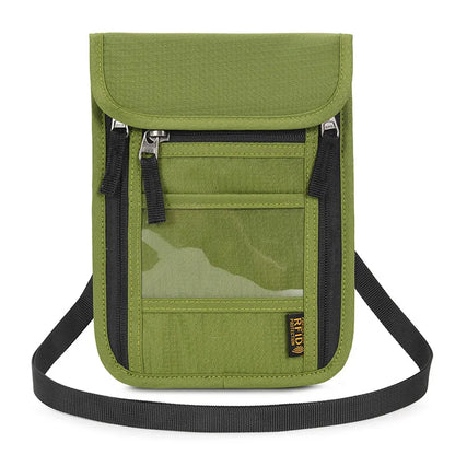 Luxury unisex nylon waterproof passport holder in solid colour, featuring a secure zipper closure, an essential travel accessory for stylish journeys.