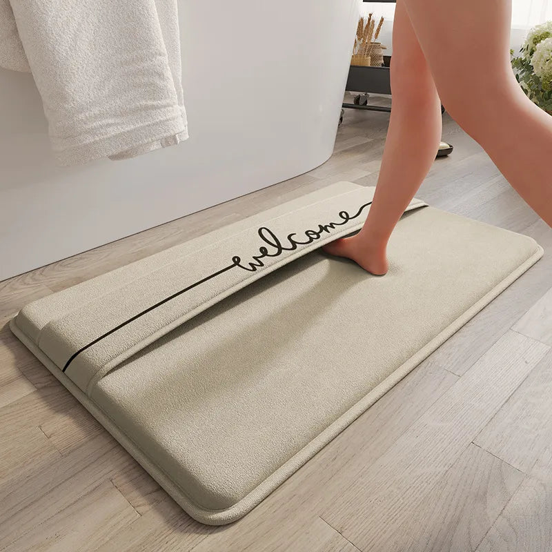 Casual Solid Color Polyester Fiber (polyester) carpet Bathing