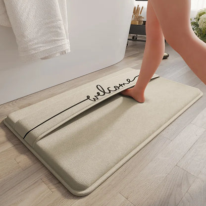 Casual Solid Color Polyester Fiber (polyester) carpet Bathing