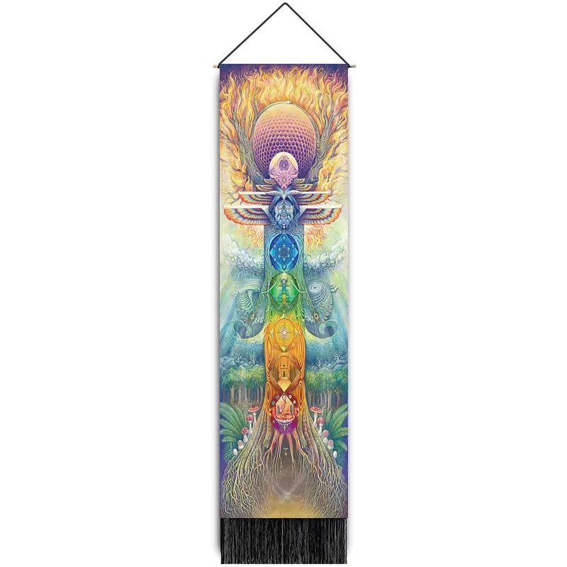 High-quality polyester tapestry with a classic landscape pattern, elegantly complementing sophisticated home interiors.