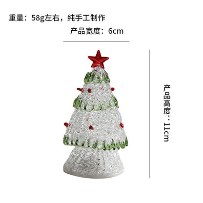 Exquisite frosted glass Christmas tree decoration, an ideal blend of style and festivity, suitable for both home and office celebrations.