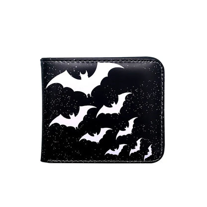 Elegant Men's PVC Wallet showcasing Retro Bat Skull design – Ideal accessory for sophisticated style, suitable for all seasons and festive occasions.